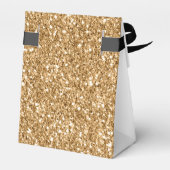 エレガントモダン金ゴールドグリッターモノグラム名スクリプト フェイバーボックス (裏面サイド)