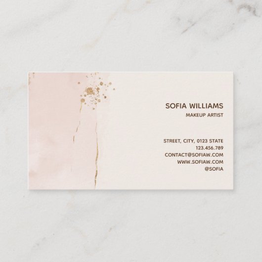 エレガントモダン金ゴールドグリッター赤面 名刺 (裏面)