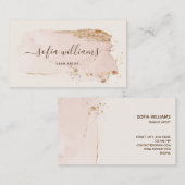 エレガントモダン金ゴールドグリッター赤面 名刺 (正面/裏面)