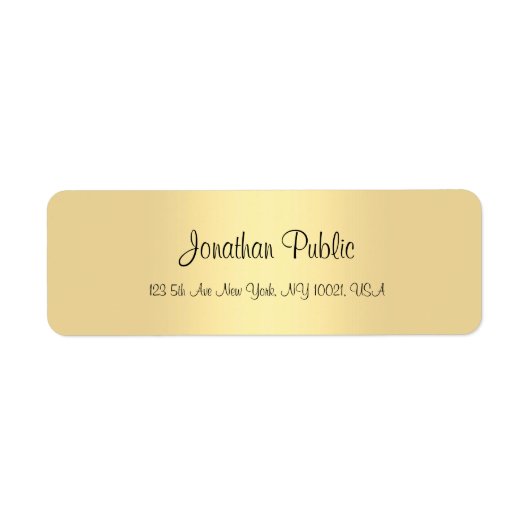 エレガントモダン金ゴールドシンプルテンプレート ラベル (正面)