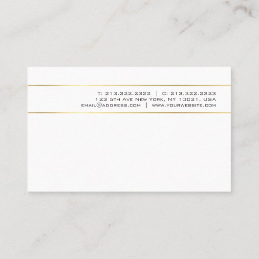 エレガントモダン金ゴールドストライプのデザイントレンディー 名刺 (裏面)