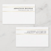 エレガントモダン金ゴールドストライプのデザイントレンディー 名刺 (正面/裏面)