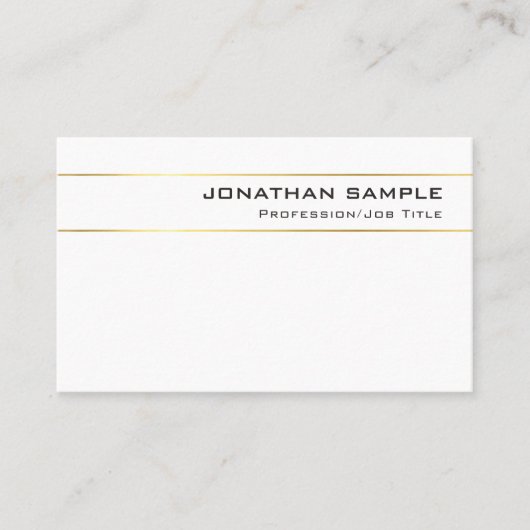 エレガントモダン金ゴールドストライプのデザイントレンディー 名刺 (正面)