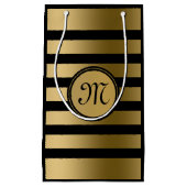 エレガントモダン金ゴールドストライプ型 スモールペーパーバッグ (正面)