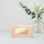 エレガントモダン金ゴールドストライプ 名刺 (スタンド正面)