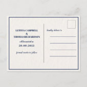 エレガントモダン金ゴールドタイポグラフィ保存日付 案内ポストカード (裏面)