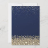 エレガントモダン金ゴールドダイアモンズネイビーブルースウィート16 招待状 (裏面)