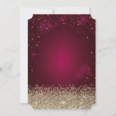 エレガントモダン金ゴールドダイアモンズレッドスウィート16 招待状 (裏面)