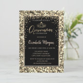 エレガントモダン金ゴールドティアラ、セクインキンセアニェラ 招待状 (スタンド正面)