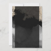 エレガントモダン金ゴールドティアラ、大理石、紙吹雪 招待状 (裏面)