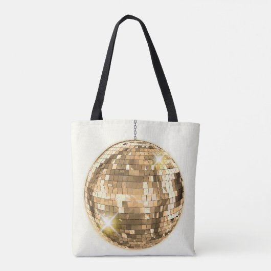 エレガントモダン金ゴールドディスコガーリーレトロ トートバッグ (裏面)
