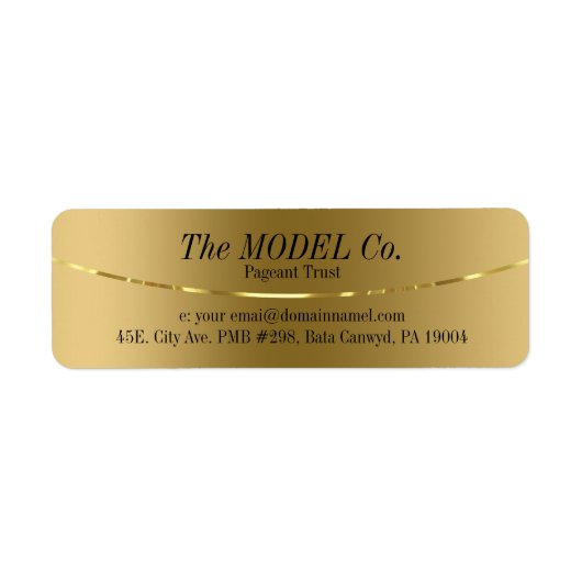 エレガントモダン金ゴールドデザイン ラベル (正面)