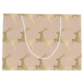 エレガントモダン金ゴールドトナカイ ラージペーパーバッグ (裏面)