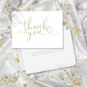 エレガントモダン金ゴールドハートスクリプト サンキューカード