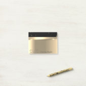 エレガントモダン金ゴールドハートパーソナライズされた- ポストイット (デスク上)