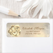 エレガントモダン金ゴールドバラアドレス ラベル (インサイチュ)