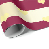 エレガントモダン金ゴールドバレンタインのハートパターン ラッピングペーパー (ロールコーナー)