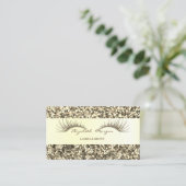 エレガントモダン金ゴールドフェイクグリッター 名刺 (スタンド正面)