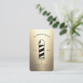 エレガントモダン金ゴールドフェイク理容師ポール 名刺 (スタンド正面)