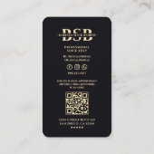 エレガントモダン金ゴールドフェイク理容師ポール 名刺 (裏面)