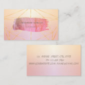 エレガントモダン金ゴールドブラシストロークの幾何学的 名刺 (正面/裏面)