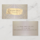 エレガントモダン金ゴールドブラシストロークの幾何学的 名刺 (正面/裏面)
