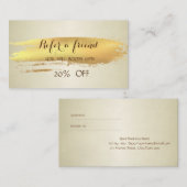 エレガントモダン金ゴールドブラシストローク紹介カード 紹介カード (正面/裏面)