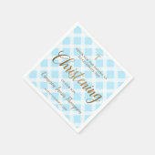 エレガントモダン金ゴールドブルーボーイ《キリスト教》洗礼式や命名式 スタンダードカクテルナプキン (角)