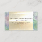 エレガントモダン金ゴールドホログラフィックパールロータス 名刺 (裏面)