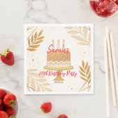 エレガントモダン金ゴールドミニマル誕生日パーティー スタンダードランチョンナプキン (インサイチュ)