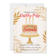 エレガントモダン金ゴールドミニマル誕生日パーティー