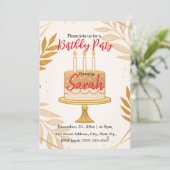 エレガントモダン金ゴールドミニマル誕生日パーティー 招待状 (スタンド正面)