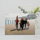 エレガントモダン金ゴールドメリー押し 箔シーズンカード (立ち正面)