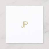 エレガントモダン金ゴールドモノグラムテンプレートプロフェッショナル スクエア名刺 (正面)