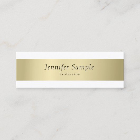 エレガントモダン金ゴールドラお洒落インプロフェッショナル スキニー名刺 (正面)
