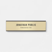 エレガントモダン金ゴールドルックテンプレートパーソナライズされた サインプレート (正面)