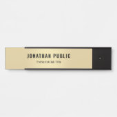 エレガントモダン金ゴールドルックテンプレートパーソナライズされた サインプレート (正面)