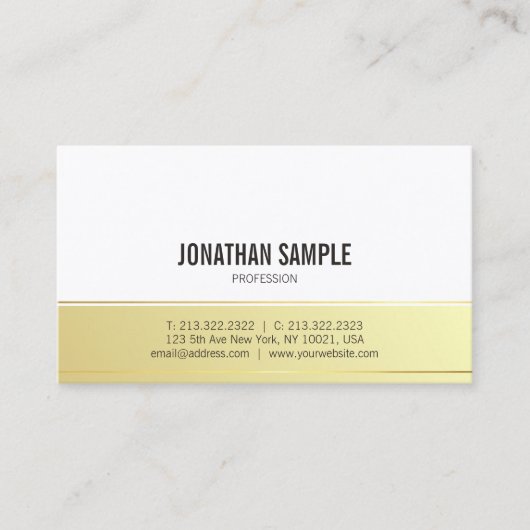 エレガントモダン金ゴールドルックトレンディープシンプルライナ 名刺 (正面)
