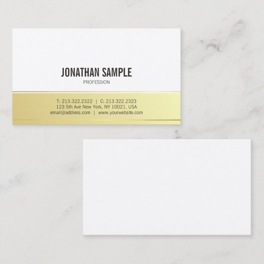 エレガントモダン金ゴールドルックトレンディープシンプルライナ 名刺 (正面/裏面)