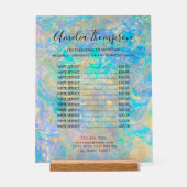 エレガントモダン金ゴールド価格リスト アクリルサイン (正面)