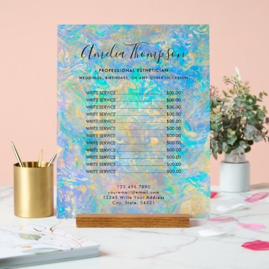 エレガントモダン金ゴールド価格リスト アクリルサイン (ウェディング)