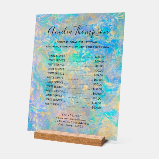 エレガントモダン金ゴールド価格リスト アクリルサイン (傾斜)