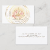 エレガントモダン金ゴールド円スタイリッシュ蓮 名刺 (正面/裏面)