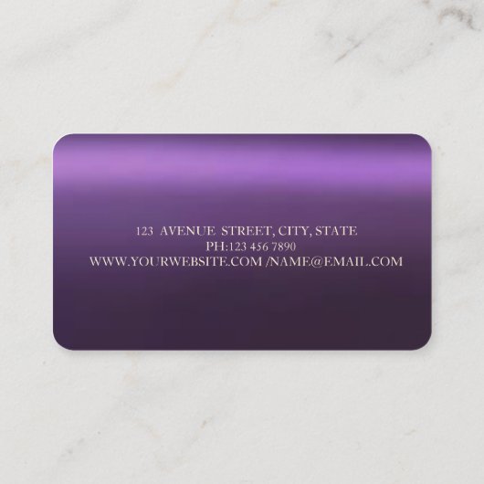 エレガントモダン金ゴールド円 名刺 (裏面)