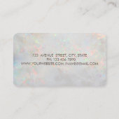 エレガントモダン金ゴールド円Lotusホログラフィックオパール 名刺 (裏面)