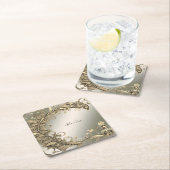 エレガントモダン金ゴールド加飾紙コースター スクエアペーパーコースター (インサイチュ)