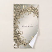 エレガントモダン金ゴールド化粧タオルセット バスタオルセット (ハンドタオル)