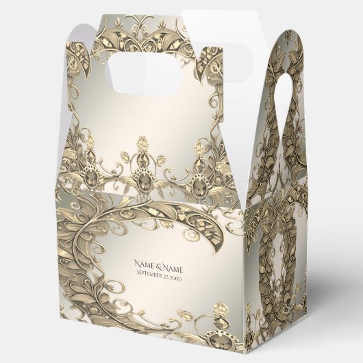 エレガントモダン金ゴールド化粧箱 フェイバーボックス (オープン)