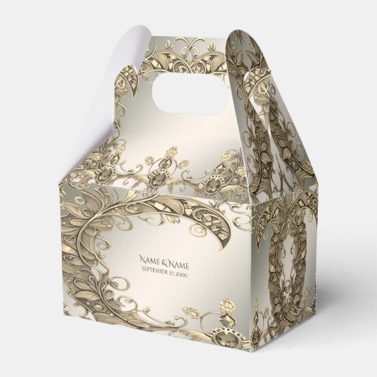 エレガントモダン金ゴールド化粧箱 フェイバーボックス (正面サイド)