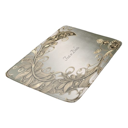 エレガントモダン金ゴールド化粧風呂マット バスマット (アングル)